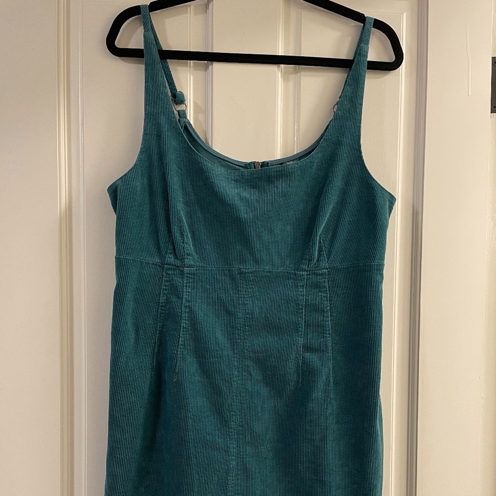 Wild Fable Teal Corduroy Pinafore Dress